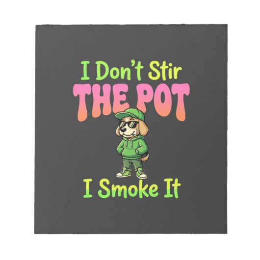 Grappige Wiet Roken Hond Stoner Notitieblok (Voorkant)