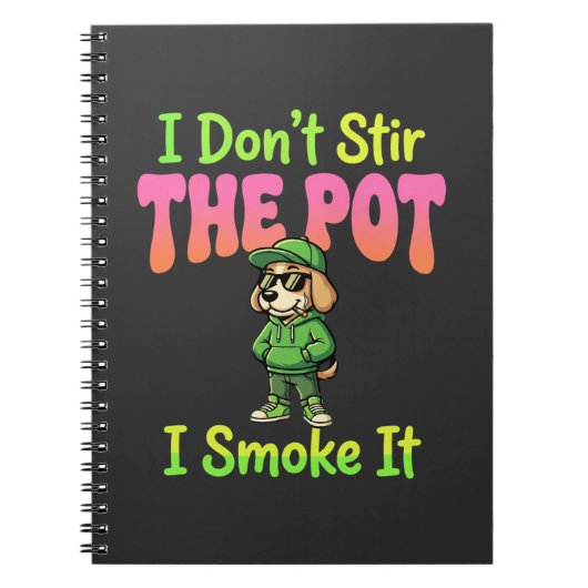 Grappige Wiet Roken Hond Stoner Notitieboek (Voorkant)