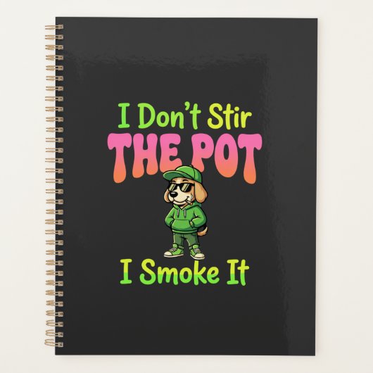 Grappige Wiet Roken Hond Stoner Planner (Voorkant)