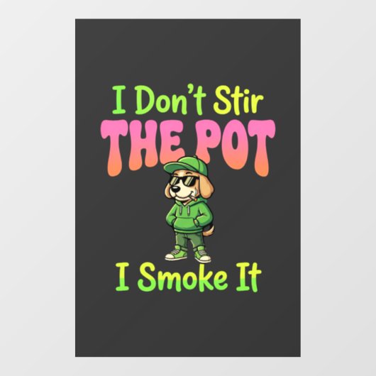 Grappige Wiet Roken Hond Stoner Raamsticker (Vel)