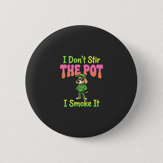 Grappige Wiet Roken Hond Stoner Ronde Button 5,7 Cm (Voorkant)
