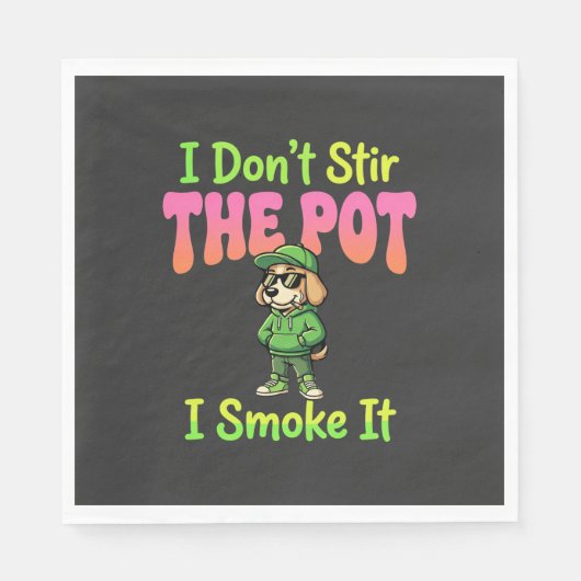 Grappige Wiet Roken Hond Stoner Servet (Voorkant)