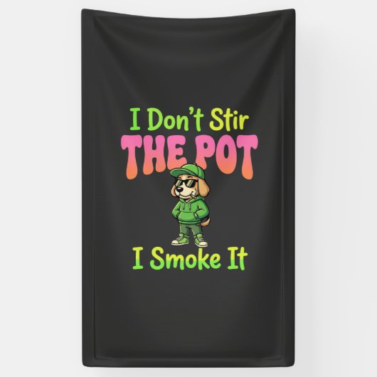 Grappige Wiet Roken Hond Stoner Spandoek (Verticaal)