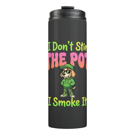 Grappige Wiet Roken Hond Stoner Thermosbeker (Voorkant)