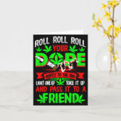 Grappige Wiet T Liefhebber Roll Joint Vriend Rook  Kaart (Gele Bloem)