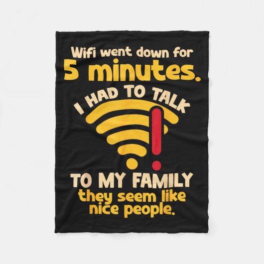 Grappige Wifi Uitgevallen Citaat Computer Nerd Voo Fleece Deken (Voorkant)