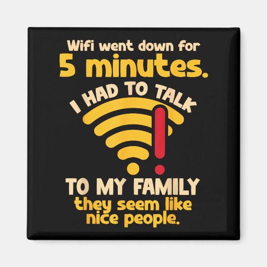 Grappige Wifi Uitgevallen Citaat Computer Nerd Voo Magneet (Voorkant)