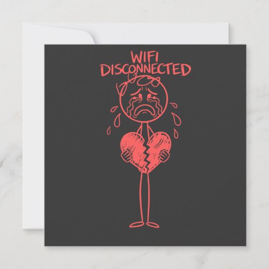 Grappige Wifi Verbinding Verbroken Gebroken Hart G Kaart (Voorkant)