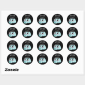 Grappige Wig-loo Iglopun Donkere BG Ronde Sticker (Vel)
