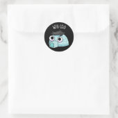 Grappige Wig-loo Iglopun Donkere BG Ronde Sticker (Tas)