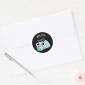 Grappige Wig-loo Iglopun Donkere BG Ronde Sticker (Envelop)