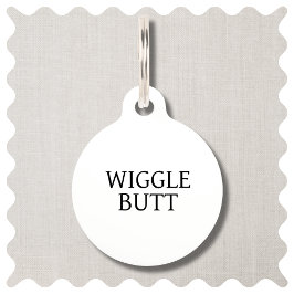 Grappige Wiggle Butt White en Black Dog Pet ID Tag Huisdierpenning