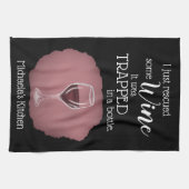 Grappige wijn citaat gered uit fles theedoek (Horizontaal)