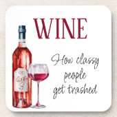 Grappige wijn citaat quote   bier onderzetter (Voorkant)
