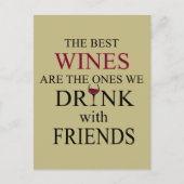 Grappige wijn citaat voor vrienden briefkaart (Voorkant)
