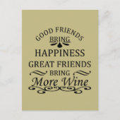 Grappige wijn citaat voor vrienden briefkaart (Voorkant)