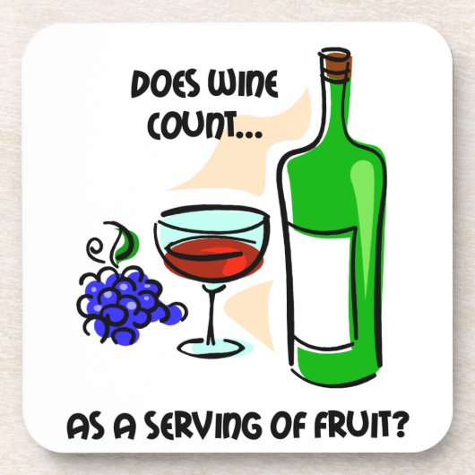 grappige wijn drink drankjes onderzetter (Voorkant)