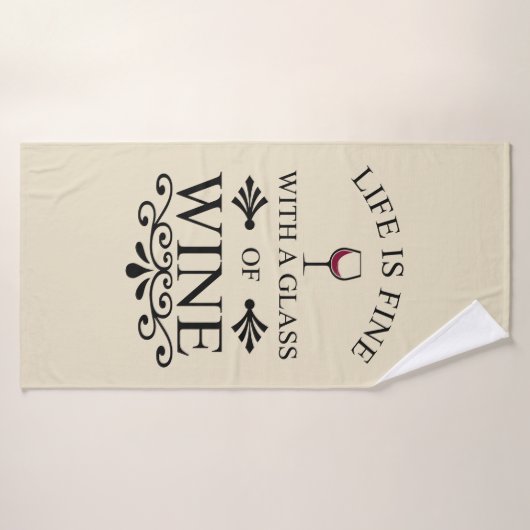 Grappige wijn drinker citaat badhanddoek (Badhanddoek)