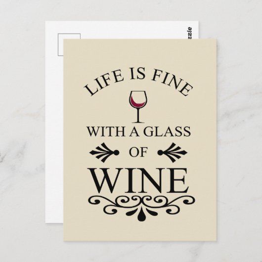 Grappige wijn drinker citaat briefkaart (Voorkant / Achterkant)