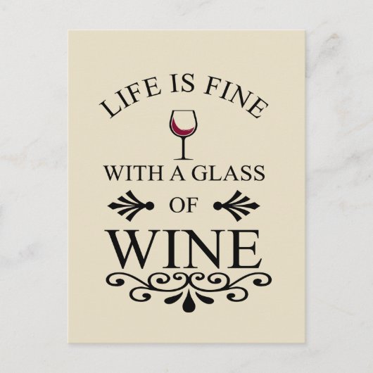 Grappige wijn drinker citaat briefkaart (Voorkant)