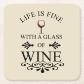 Grappige wijn drinker citaat kartonnen onderzetters (Voorkant)