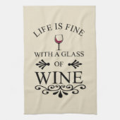 Grappige wijn drinker citaat theedoek (Verticaal)