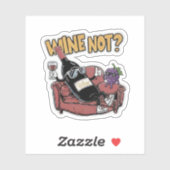 Grappige wijn en druiven sticker (Vel)