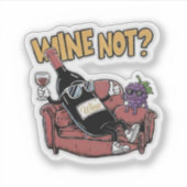 Grappige wijn en druiven sticker (Voorkant)