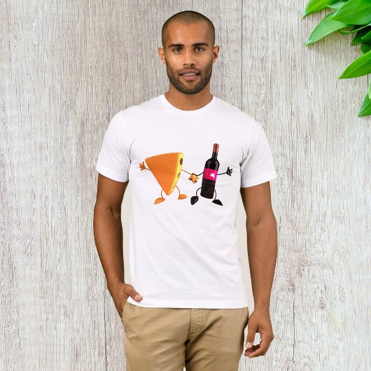 Grappige wijn- en kaasfeestje t-shirt