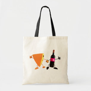 Grappige wijn- en kaasfeestje tote bag