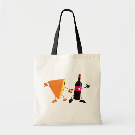 Grappige wijn- en kaasfeestje tote bag (Voorkant)
