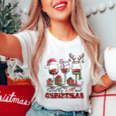 Grappige wijn en kerst vrouwen T-shirt