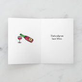 Grappige wijn en yoga Humor vriendschap Kaart (Binnen)