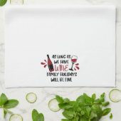 Grappige wijn familie Feestdagen zal prima zijn Theedoek (Gevouwen)