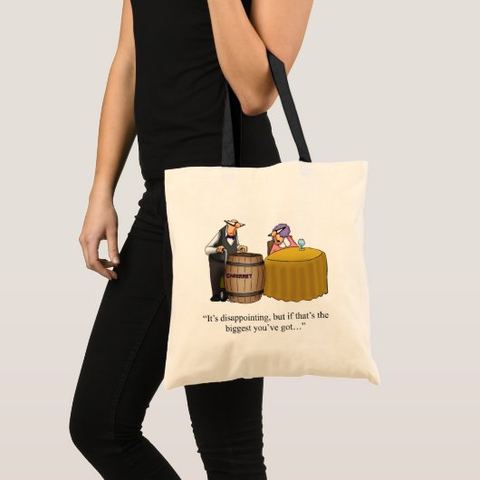 Grappige wijn humor boodschappentas tote bag (Voorkant (product))