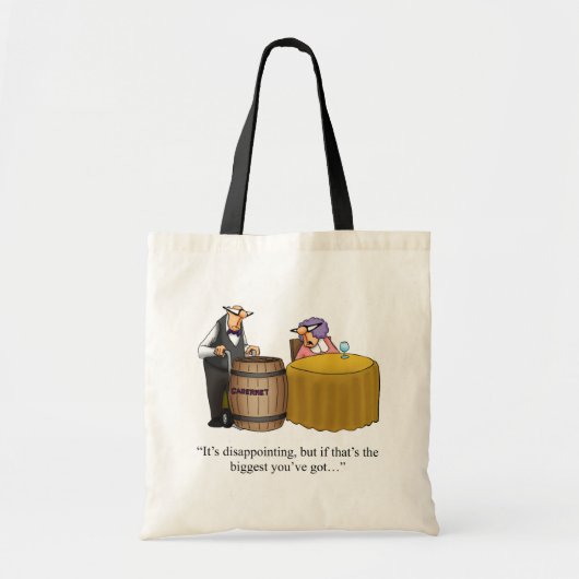 Grappige wijn humor boodschappentas tote bag (Voorkant)