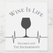 Grappige wijn is het leven gepersonaliseerde nieuw etiket (Enkel label)