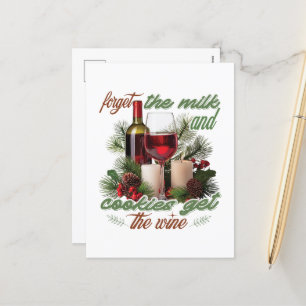 Grappige Wijn Kerstwoord art bar Feestdagenkaart