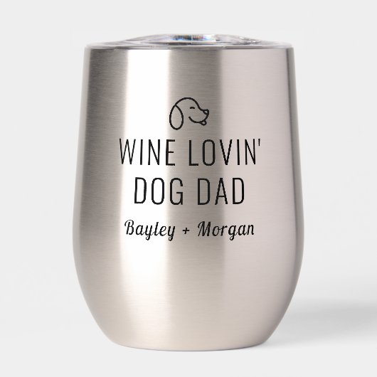 Grappige wijn liefhebbende hond papa gepersonalise (Voorkant)