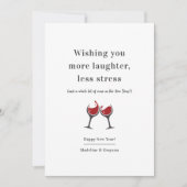 Grappige Wijn Nieuwjaar Feestdagenkaart (Voorkant)