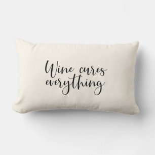 Grappige Wijn Quote Licht Ecru Beige Kussen