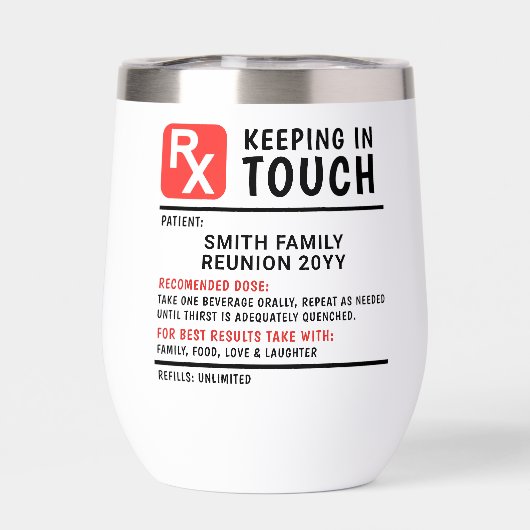 Grappige wijn recept familie reünie aangepaste tek (Achterkant)