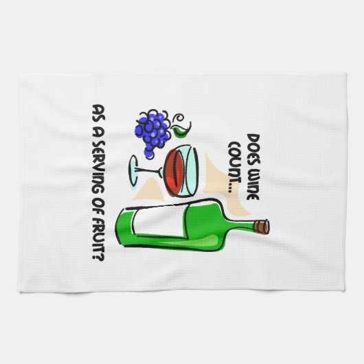 grappige wijn theedoek (Horizontaal)