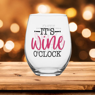 Grappige wijn uur woord kunst wijnglas zonder voet