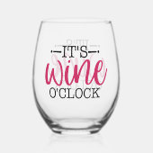 Grappige wijn uur woord kunst wijnglas zonder voet (Voorkant)