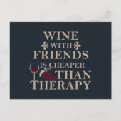grappige wijncitaat voor vrienden feestdagenkaart (Voorkant)