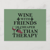 grappige wijncitaat voor vrienden feestdagenkaart (Voorkant)