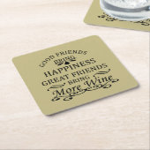 grappige wijncitaat voor vrienden kartonnen onderzetters (Schuin)