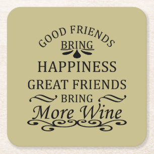 grappige wijncitaat voor vrienden kartonnen onderzetters