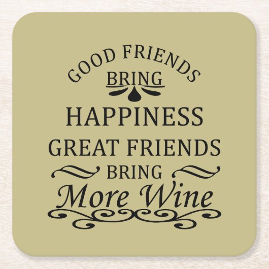 grappige wijncitaat voor vrienden kartonnen onderzetters (Voorkant)